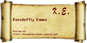 Kendeffy Emma névjegykártya